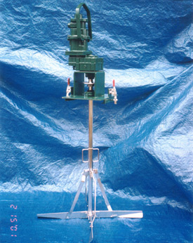 Heavy duty mixing system with gear drive and large diameter folding impeller